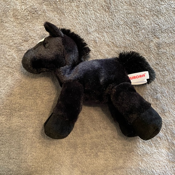 aurora Toys Mini Aurora Black Horse Plush Stuffed Animal Poshmark